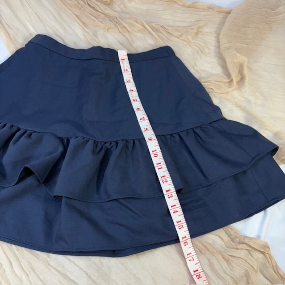 JCrew Womens Navy Double Tiered Ruffle Lined Skirt Size 2P - Picture 6 of 10
